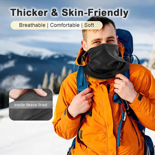 Vista 3 de Máscara de esquí, pasamontañas, máscara facial para hombre, ajustable, reutilizable, resistente al viento, cubierta facial, bufanda para hombres