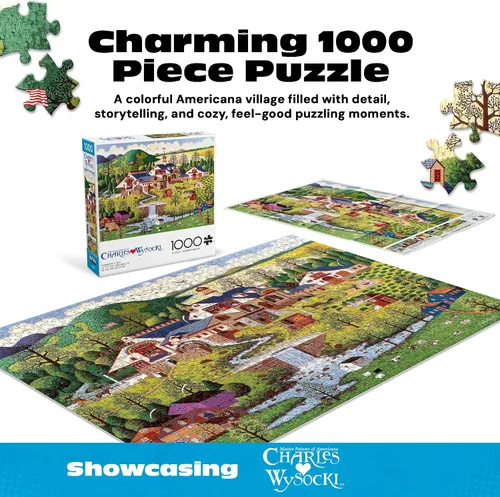 Vista 2 de Buffalo Games - Charles Wysocki Rainbow's End - Rompecabezas de 1000 piezas