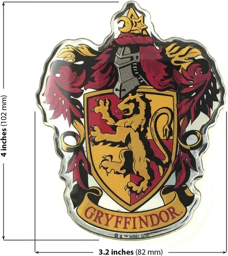 Vista 2 de Fan Emblems Harry Potter Emblema de coche dorado y convexo - Escudo de Gryffindor