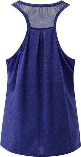 Vista 5 de Workout Tank Tops for Women Dry fit Sleeveless Shirts Yoga Top Athletic T-Shirt Mesh Racerback for Sport Gym Running