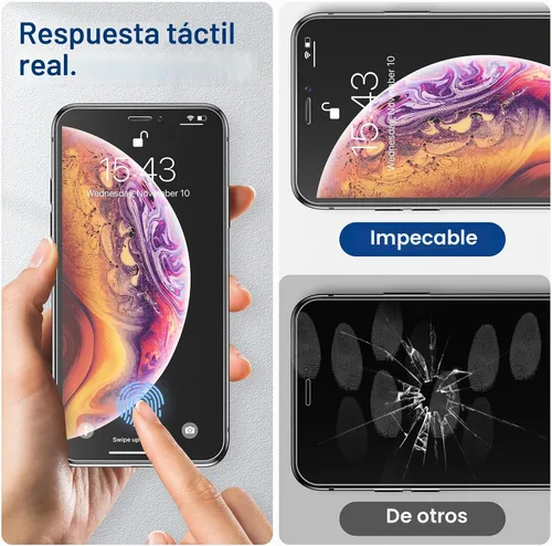Vista 6 de ImpactStrong Protector de pantalla de vidrio templado inastillable para iPhone 11 Pro/iPhone XS/iPhone X, marco de fácil instalación, sin burbujas