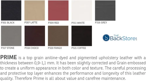 Vista 4 de IMG Luna - Silla de piel negra con respaldo bajo, color negro Prime P301 con madera de espresso