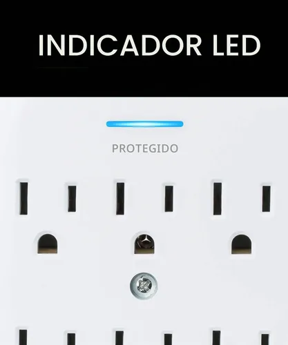 Vista 4 de Protector contra sobretensiones de TV con 1200 julios, extensor de pared 6 Outlet 1 paquete