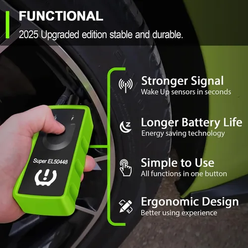 Vista 3 de JDIAG Herramienta de aprendizaje 2 en 1 TPMS Super EL50448 para GM y para Ford, herramienta de reset del sensor de presión de neumáticos TPMS