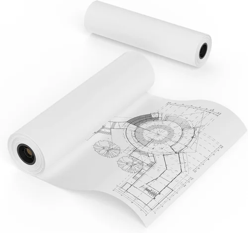 Vista 7 de MFLABEL Papel de formato ancho de 24 "x 150 ', 1 Rollos de Bonos CAD Rollos de 20lb 2" Core para impresión CAD en impresoras de chorro de tinta