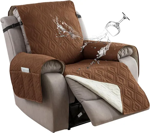 Vista 24 de Genina - Funda impermeable para sillón reclinable de dos plazas, funda antideslizante para sofá, funda para sofá reclinable de 2 plazas, funda