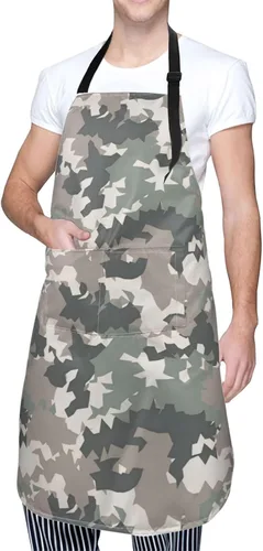 Vista 2 de Perinsto Waterproof Apron with 2 Pockets Kitchen Chef Aprons Bibs for Cooking Baking