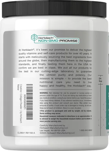 Vista 3 de Horbäach Monohidrato de creatina en polvo, con colágeno y L-taurina, 10.05 onzas, sin sabor, para mujeres y hombres, sin OMG, sin gluten