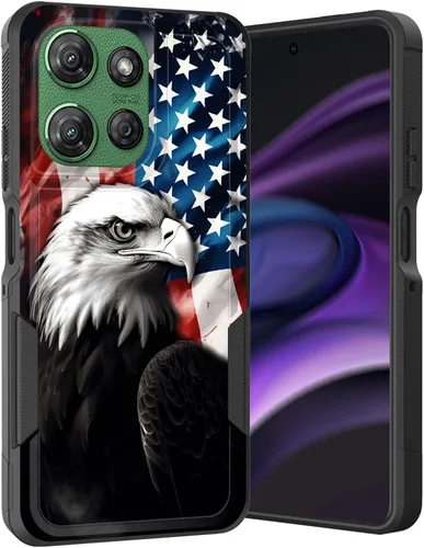 Vista 203 de para Moto G Play 4G 2024, funda de dos capas híbrida resistente y a prueba de golpes, PC duro + silicona suave protectora para Motorola Moto G Play