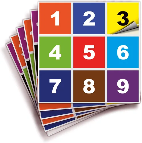 Vista 33 de iSYFIX Calcomanías negras de números consecutivos – 1 a 50, 1 pulgada, 1 juego – Vinilo autoadhesivo de alta calidad ideal para inventario