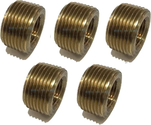 Vista 3 de Buje de cara reductora de latón 3/4 "macho NPT X 3/8" hembra NPT combustible/aire/agua/aceite/gas WOG (cantidad 01)