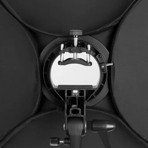 Vista 4 de Godox Caja de luz de 15.8 x 15.8 pulgadas con soporte de montaje Bowens tipo S, kit de soporte para flash de cámara, luz rápida, estudio