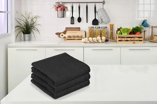Vista 6 de Juego de 24 trapos de cocina de 16 x 19 pulgadas, 100 % algodón, absorbente, para cocina, trapos de limpieza para restaurantes