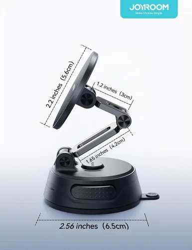 Vista 9 de JOYROOM Soporte de auto para iPhone, [Triplegable] MagSafe - Soporte de automóvil MagSafe para iPhone, [succión profesional + base de gel] soporte