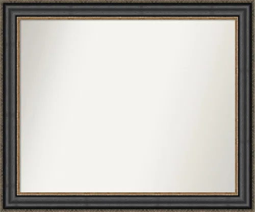 Vista 373 de Amanti Art Espejo personalizado, espejo de baño negro puente, espejo de pared o espejo de tocador de baño sobre el fregadero (26 x 26 pulgadas)