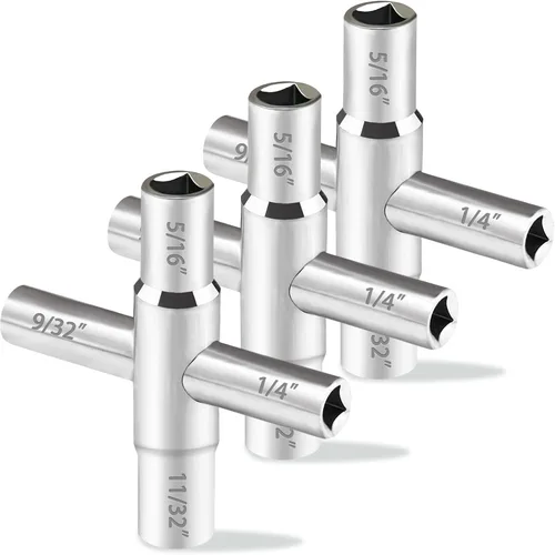 Vista 9 de Juego de llaves sillcock de 4 vías - 1/4", 9/32", 5/16", 11/32" llave de agua de sillcock de acero para válvula, grifo, gabinete de apertura
