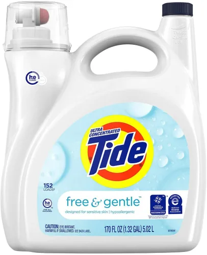 Vista 16 de Tide Free & Gentle - Detergente líquido suave para ropa, 64 cargas