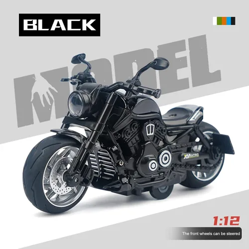 Vista 3 de Ming You Juguetes de motocicleta de tracción hacia atrás, motocicleta de juguete con luz intermitente y sonidos para niños mayores de 3 años