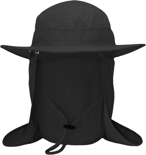 Vista 5 de Sombrero de pesca Sun Bonnie para hombres y mujeres, protección UV, gorra ligera, ala ancha, solapa desmontable para el cuello y cubierta facial