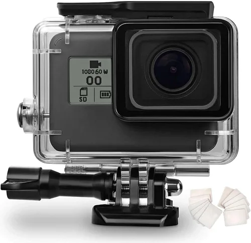 Vista 9 de OKFUN Funda protectora de buceo impermeable para Go Pro Hero 4K, 196 pies/196.9 ft, carcasa duradera para buceo subacuático, esnórquel, surf