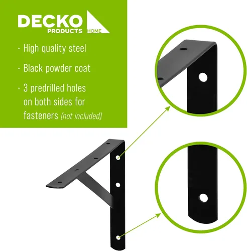 Vista 5 de Decko Products 49138-10 - Soporte de estante resistente, 8.5 x 11.25 pulgadas, paquete de 10, color negro