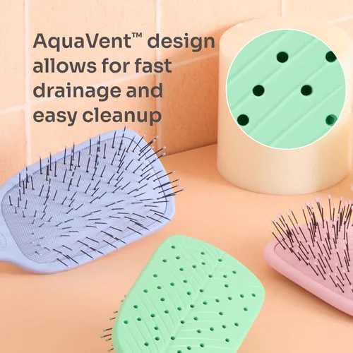 Vista 7 de Wet Brush Go Green - Cepillo desenredante de pelo grueso, cerdas IntelliFlex ultrasuaves con AquaVent - Afloja suavemente los nudos mientras