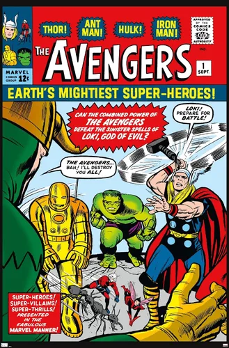 Vista 9 de Trends International Marvel Comics Avengers #1 - Póster de pared, 22.4 pulgadas de largo x 14.7 pulgadas, versión enmarcada en madera de granero