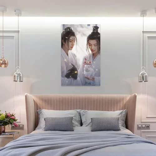 Vista 8 de The Untamed Xiao Zhan Wang Yibo Póster (2) Lienzo decorativo para pared, decoración de habitación, decoración de dormitorio, regalos de 12 x 18