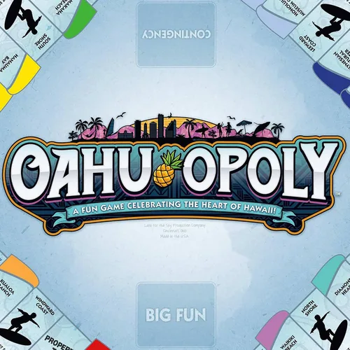 Vista 6 de Late For The Sky Juego de mesa Oahu-Opoly, juego de estrategia temática