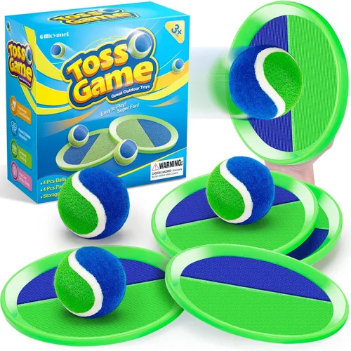Vista 8 de Juego de Captura de Pelotas, Juego de Lanzamiento para Niños de 3 4 5 6 7 8-12 Años Niño Niña, Juego de Atrapar Pelotas con 2 Paletas para Juego
