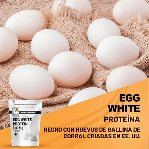 Vista 4 de It's Just! - Polvo de proteína de clara de huevo, proteína de claras de huevo secas, ingrediente para merengue, sin OGM, granjas de EE.UU.