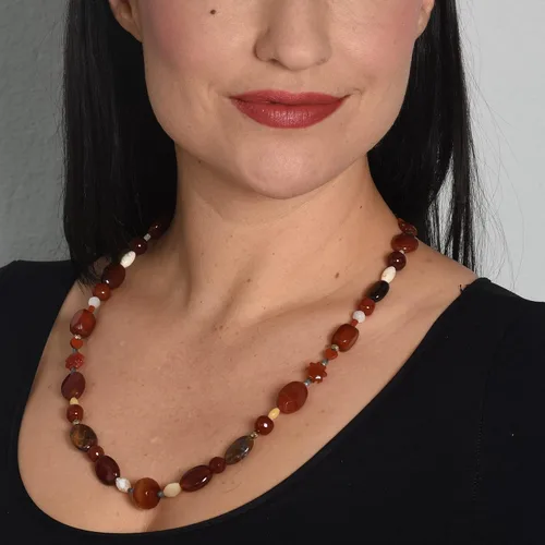 Vista 2 de American West - Juego de aretes y collar con cuentas de sol y corazón de plata de ley para mujer, de 17 o 21 pulgadas