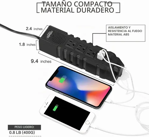 Vista 3 de BYGD Inversor de corriente de coche de 150 W para vehículos, DC 12 V a 110 V CA adaptador de enchufe de coche convertidor de salida con 1 toma