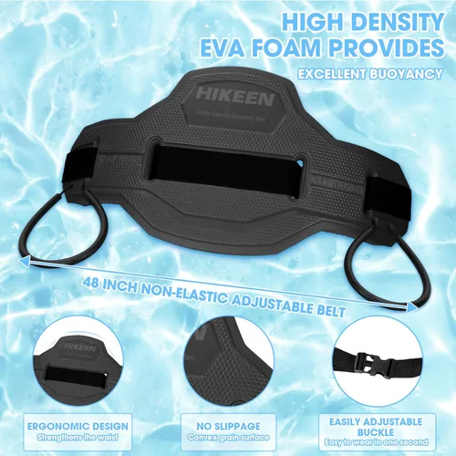 Vista 5 de Cinturón flotante para natación, aeróbicos acuáticos con correas de fijación, cinturón de flotación para piscina, fitness y terapia de entrenamiento