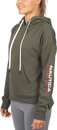 Vista 2 de Nautica Competition - Sudadera deportiva básica para mujer, con capucha, forro polar ultra suave con bolsillos