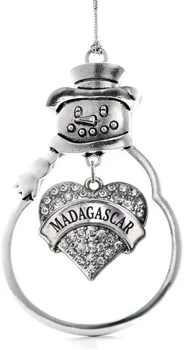Vista 40 de Colgante de plata con diseño de Detroit con forma de corazón y muñeco de nieve con circonitas cúbicas