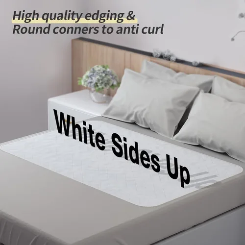 Vista 6 de CoolShields - Almohadillas de cama impermeables para incontinencia de 34 x 36 pulgadas (paquete de 1), lavables y reutilizables, protector