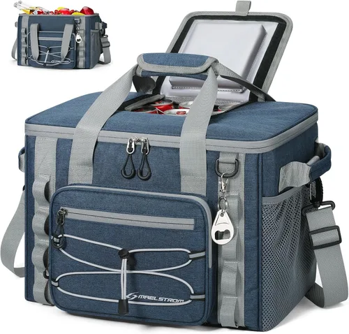 Vista 8 de Maelstrom Soft Sided Cooler Bag, 30/40 Can Collapsible Insulated Ice Chest, Large Leakproof Portable Storage for Camping, Travel, Kayaking & Beach