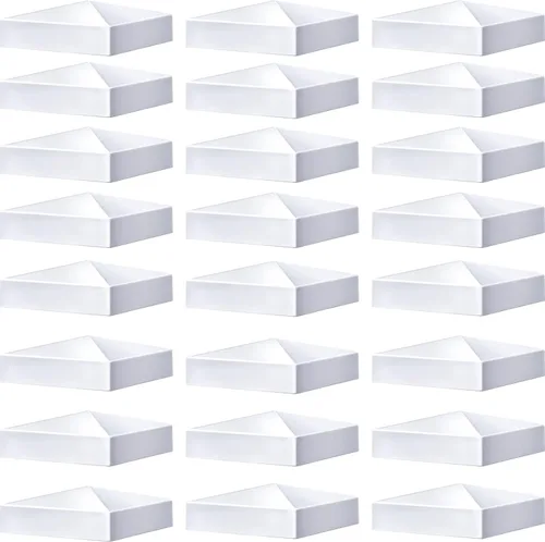 Vista 17 de Taiyin 1 pieza pirámide de vinilo blanco PVC tapas superiores, valla y cubierta para postes de valla de vinilo (4 x 4 pulgadas)