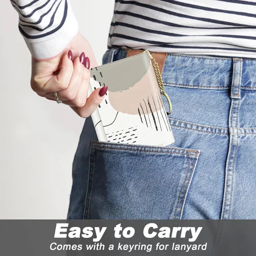 Vista 6 de Nipichsha Cartera pequeña para mujer, con bloqueo RFID, delgada, triple pliegue, de cuero, tarjetero para mujer, mini cartera con bolsillo lindo