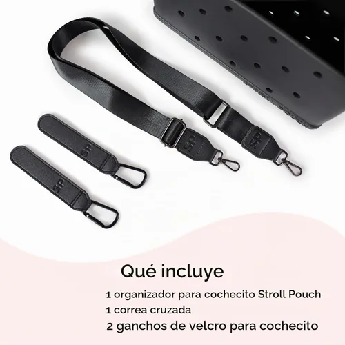 Vista 9 de Stroll Pouch - Organizador de cochecito de bebé de EVA impermeable con correa para el hombro, personalizable como una bolsa Bogg, organizador
