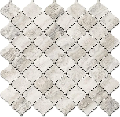 Vista 9 de STICKGOO Azulejo árabesco para salpicaduras de pelar y pegar, para salpicaduras de cocina y baño, grano de madera dorada con aspecto de mármol, PVC