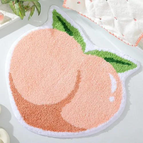 Vista 10 de FROZZUR Alfombra de baño de plátano, tapetes de baño para baño, bonita alfombra de bañera amarilla en forma de fruta, alfombra de baño de Navidad