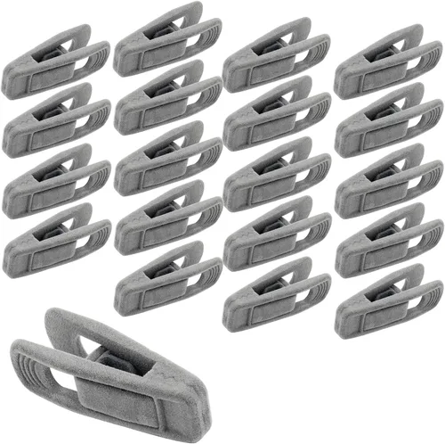 Vista 6 de Hordion ZC202405062817 - 60 clips de terciopelo antideslizantes, clips de fieltro negro para perchas finas de ropa, ZC202405062817