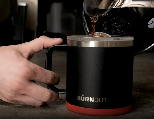 Vista 7 de BURNOUT Taza de control de temperatura de bebida instantánea 2.0 (14 oz rojo)