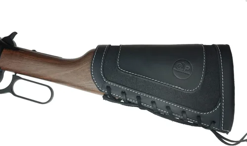 Vista 2 de Cartucho de culata de cuero para rifles calibre 12 o calibre .30-30 .308 Caza bolsa de munición bolsa de bolsa de bolsa de mano derecha escopeta