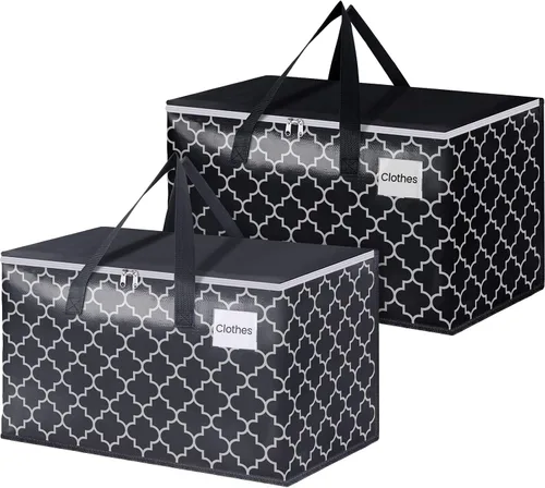 Vista 10 de Bolsas de mudanza extra grandes, bolsas de almacenamiento resistentes con cremallera superior y asas resistentes, suministros de mudanza