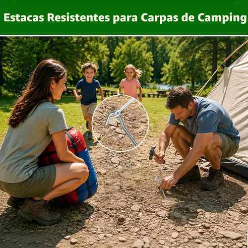 Vista 3 de Estacas de metal resistentes de 9 pulgadas, 8 estacas de lona