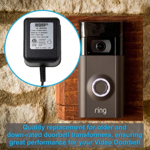 Vista 6 de HQRP Transformador adaptador de corriente alterna de 18 voltios compatible con timbres de video inteligentes Nest Hello, Ring, Ring-2, Ring-3, Arlo