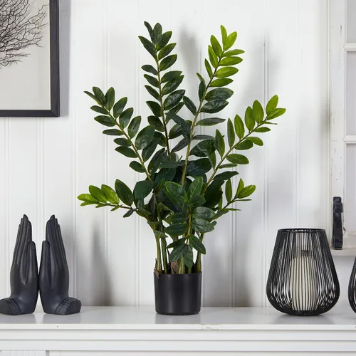 Vista 3 de Nearly Natural Planta artificial Zamioculcas ZZ de 3 pies con maceta